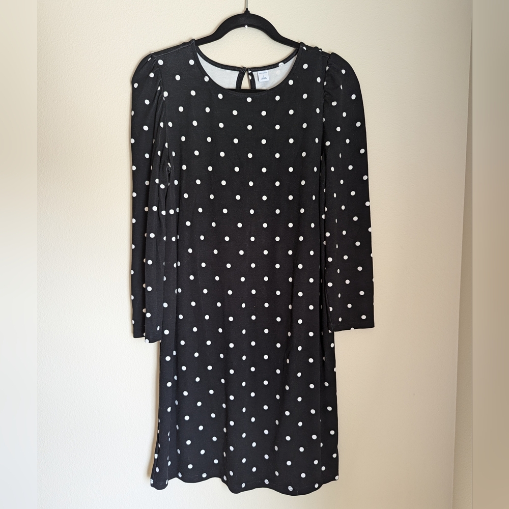 NWOT Old Navy Black Polkadot Dress Size M